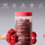 Haroutine Biotin Gummies raspberry rose flavour close-up