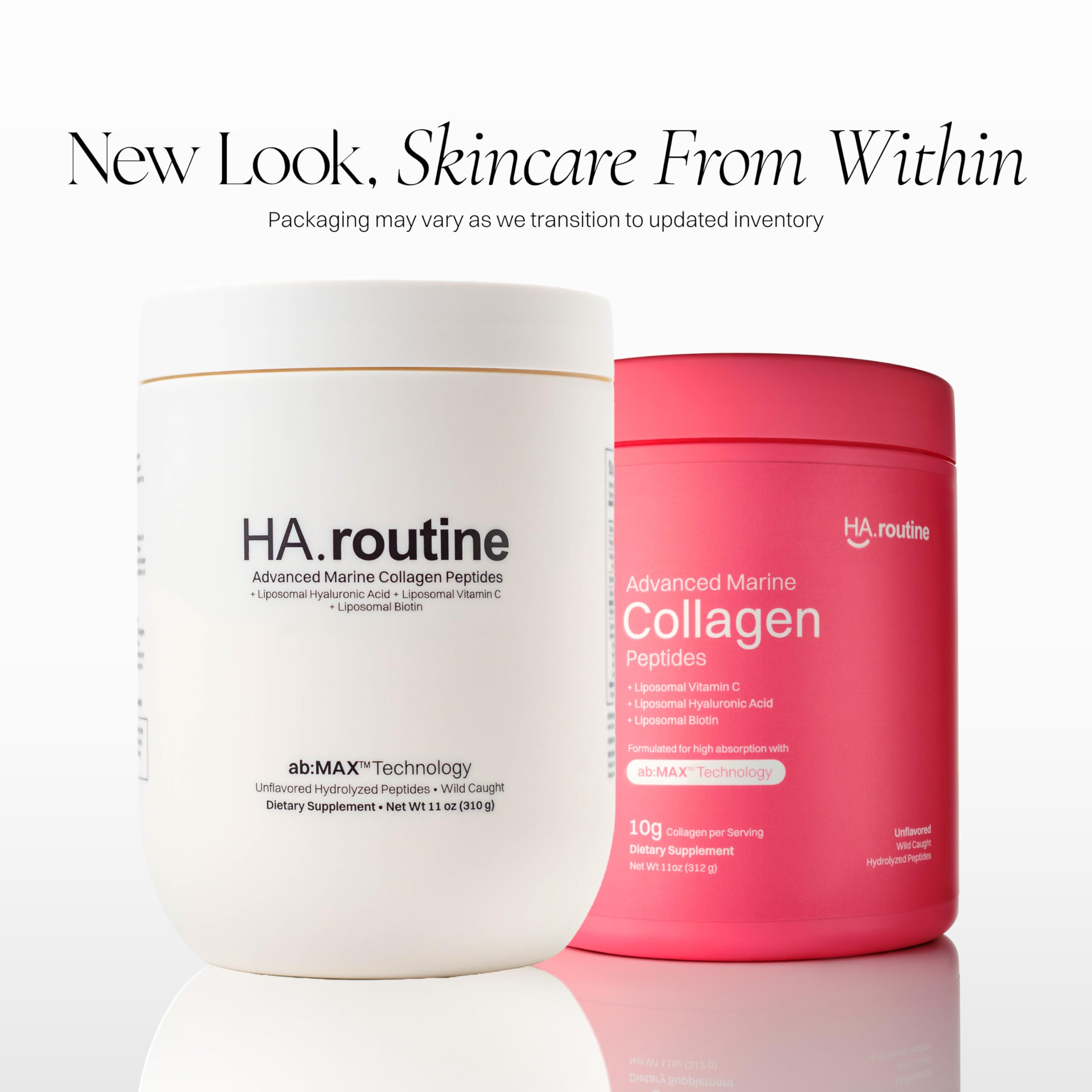 Haroutine Collagen Peptides Powder side view with scoop