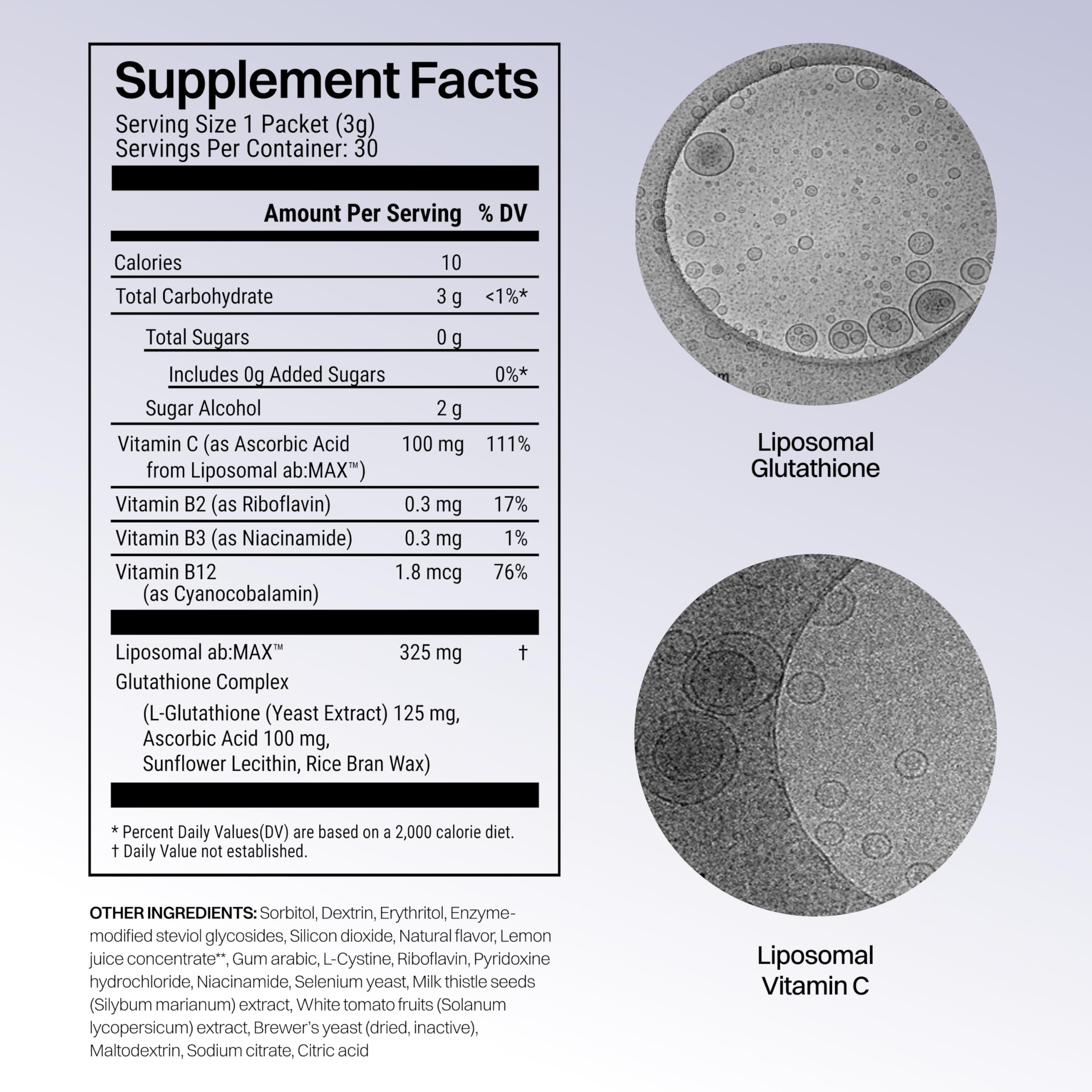 Haroutine Glutathione Liposomal Powder Sticks side view