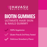 HAVASU NUTRITION Biotin Gummies 5000mcg gummies on a table