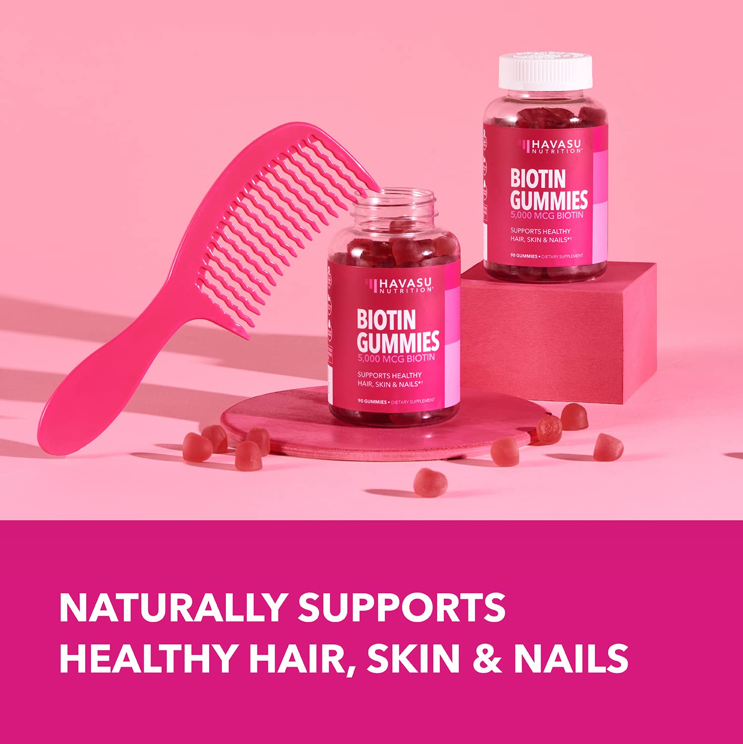 HAVASU NUTRITION Biotin Gummies 5000mcg in a hand