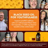 HAVASU NUTRITION Black Seed Oil Capsules 1500mg close-up of capsules