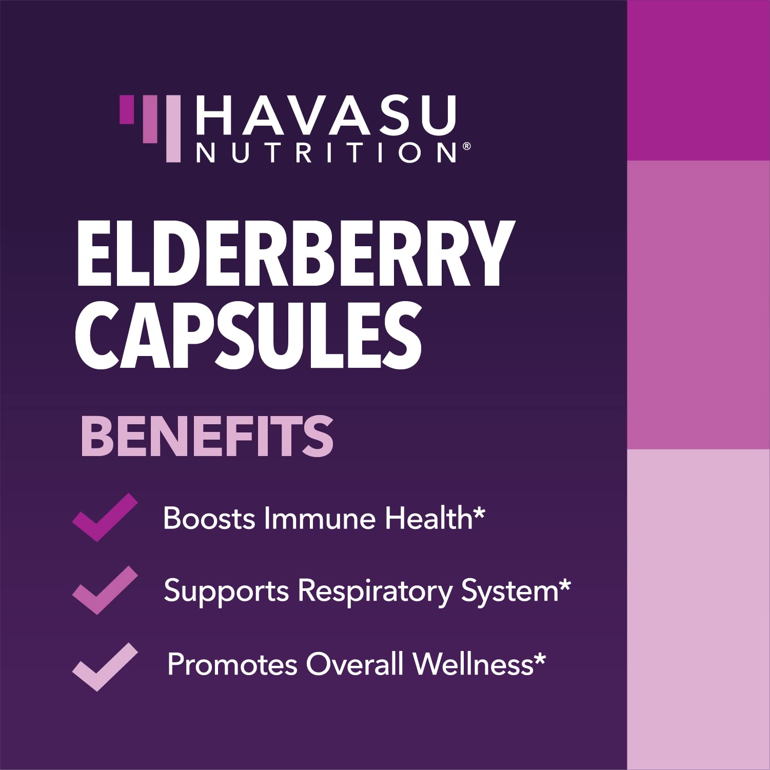 HAVASU NUTRITION Elderberry Capsules 400mg bottle with label