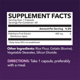 HAVASU NUTRITION Elderberry Capsules 400mg side view