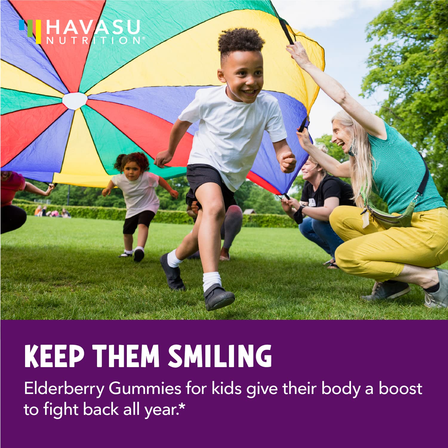 HAVASU NUTRITION Elderberry Gummies for Kids bottle back view