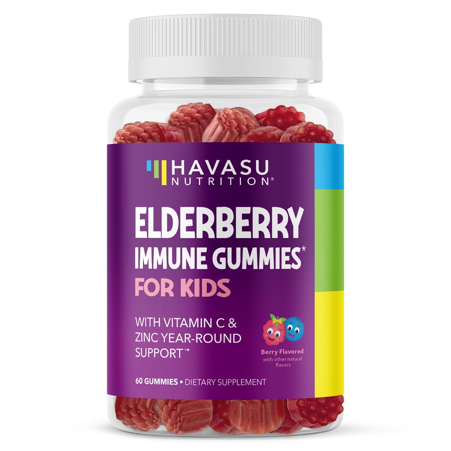 HAVASU NUTRITION Elderberry Gummies for Kids bottle front view