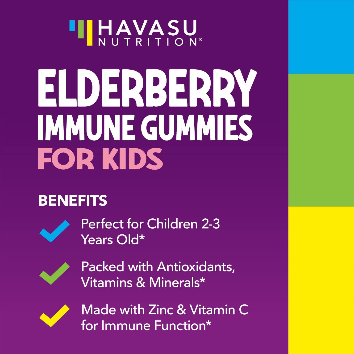 HAVASU NUTRITION Elderberry Gummies for Kids gummies close-up