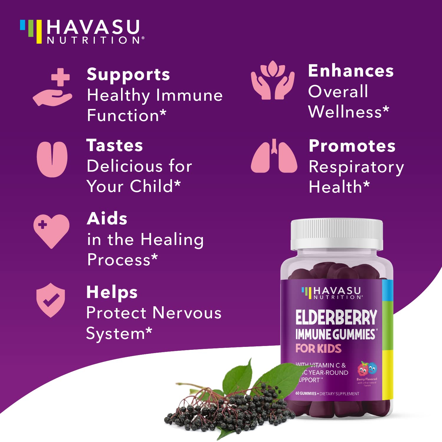 HAVASU NUTRITION Elderberry Gummies for Kids gummies in hand