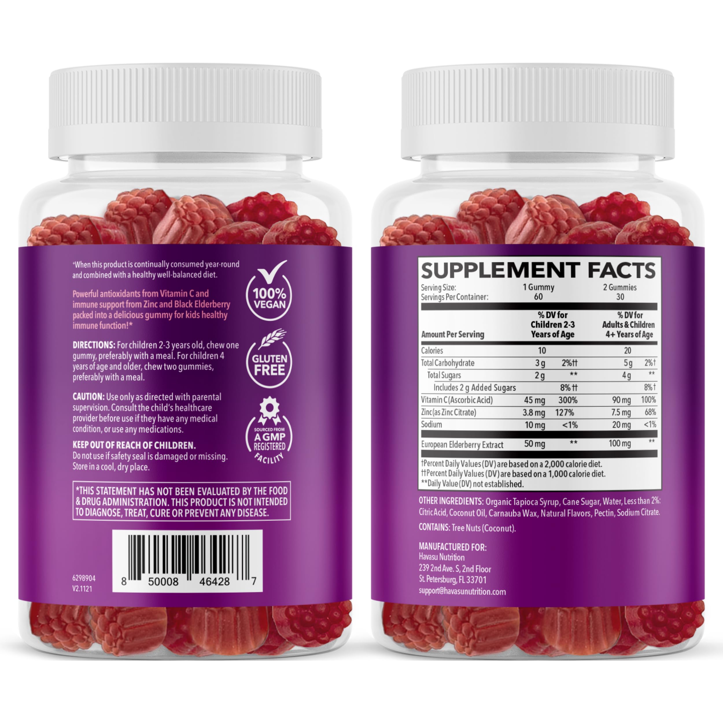 HAVASU NUTRITION Elderberry Gummies for Kids in a bowl