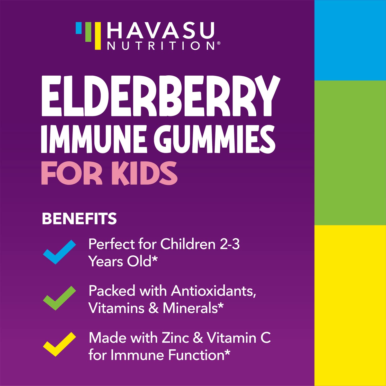 HAVASU NUTRITION Elderberry Gummies for Kids nutrition facts