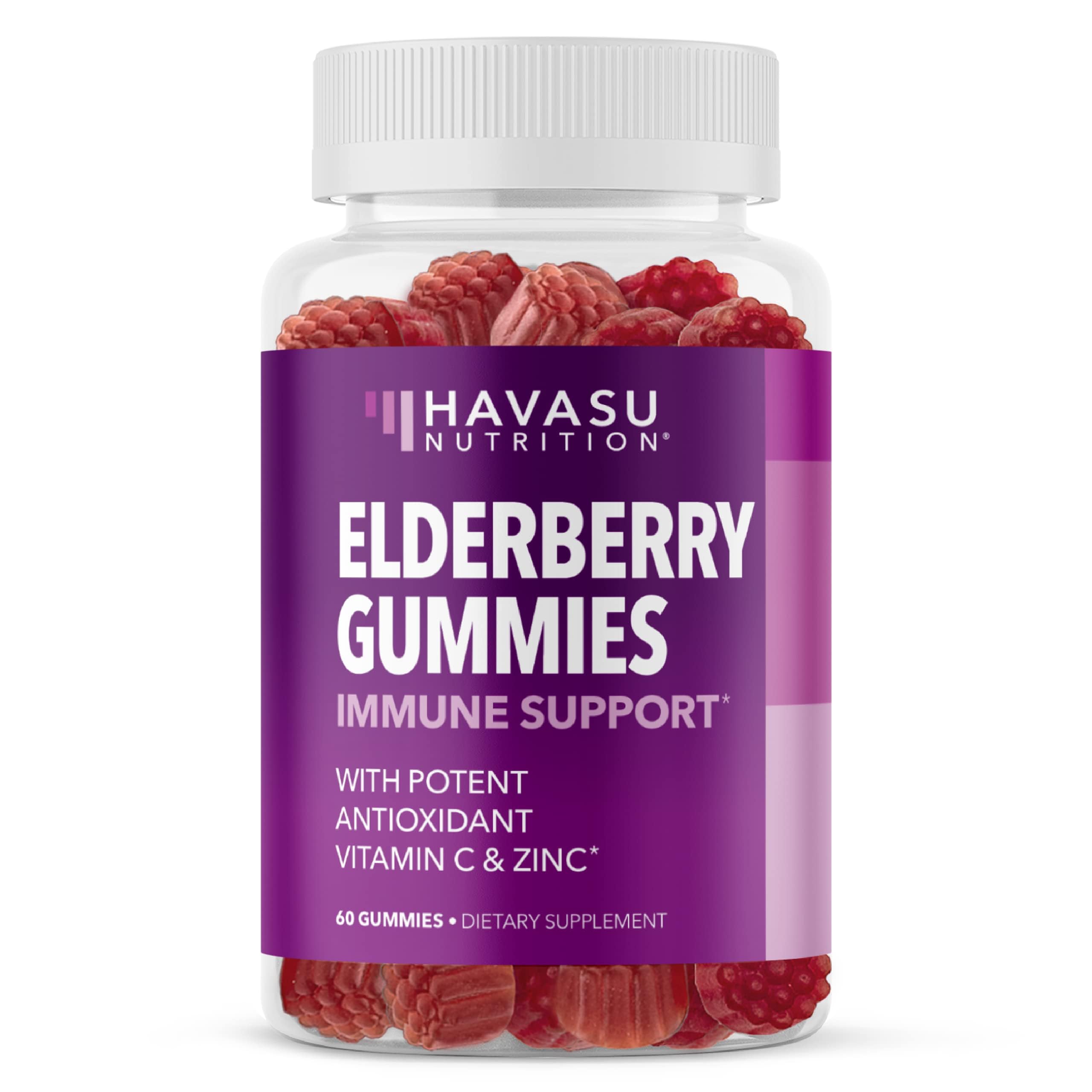HAVASU NUTRITION Elderberry Gummies front view with packaging