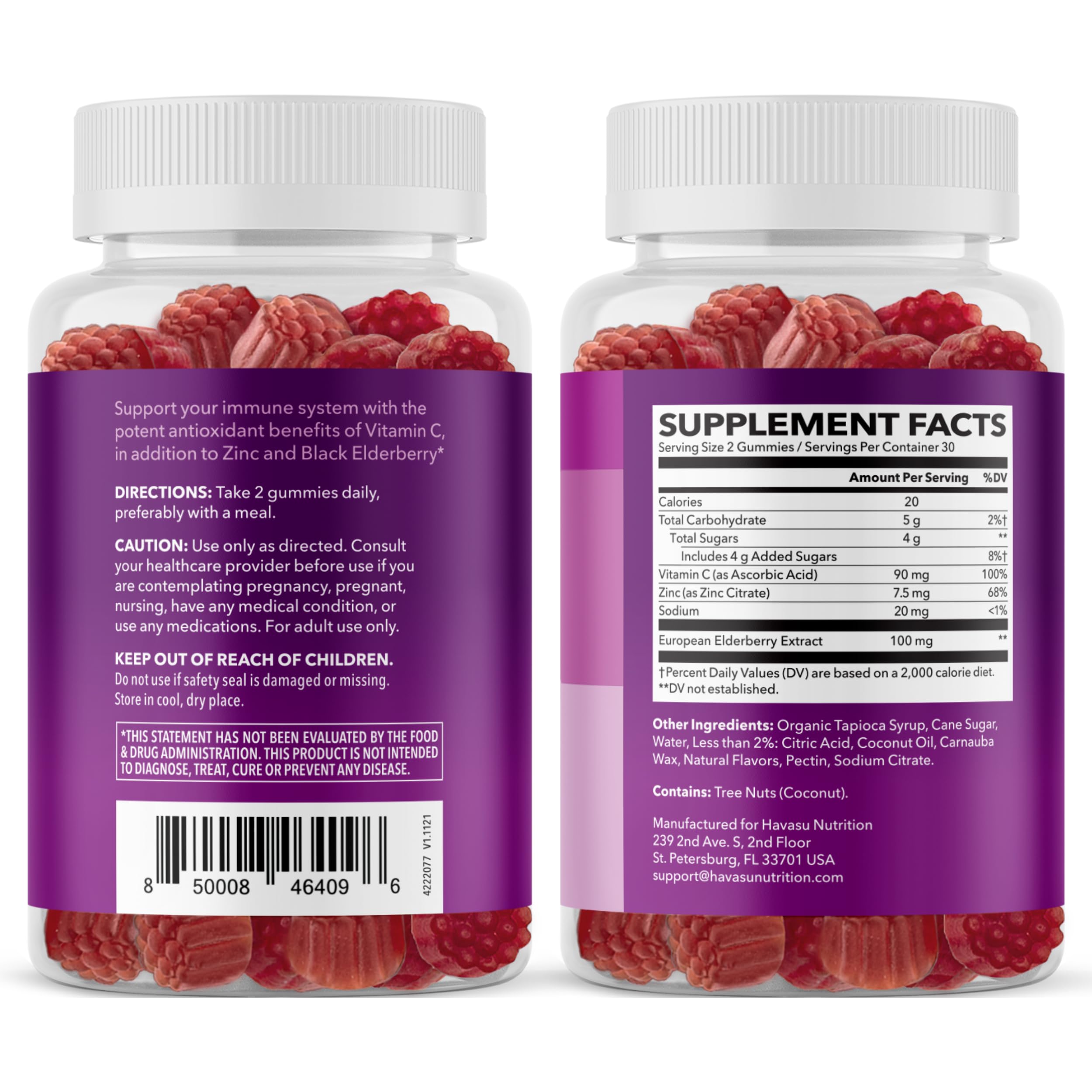 HAVASU NUTRITION Elderberry Gummies in a bowl for serving suggestion