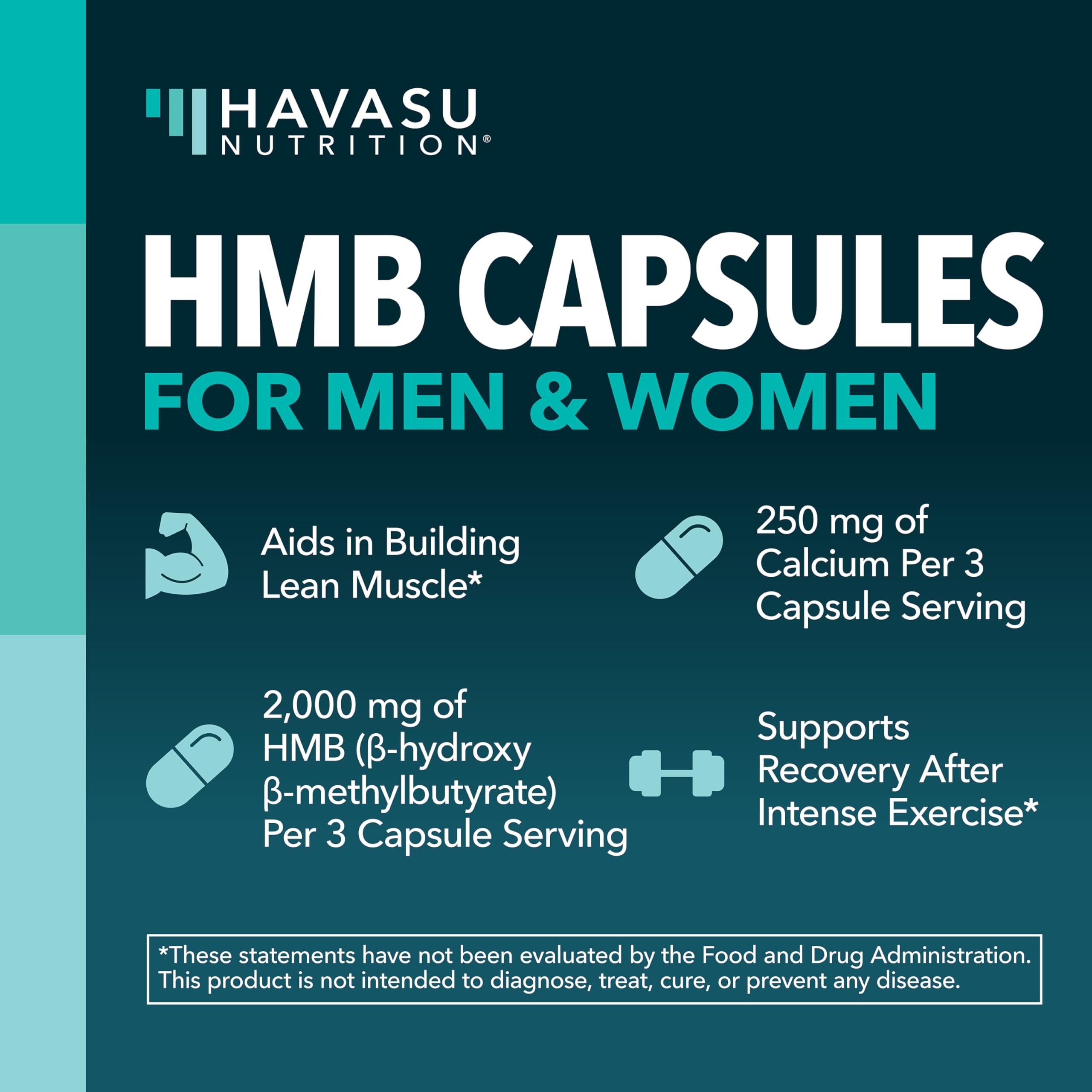 HAVASU NUTRITION HMB Supplement 2000mg bottle with label