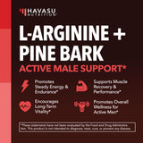 HAVASU NUTRITION L-Arginine Capsules 1800mg bottle with label