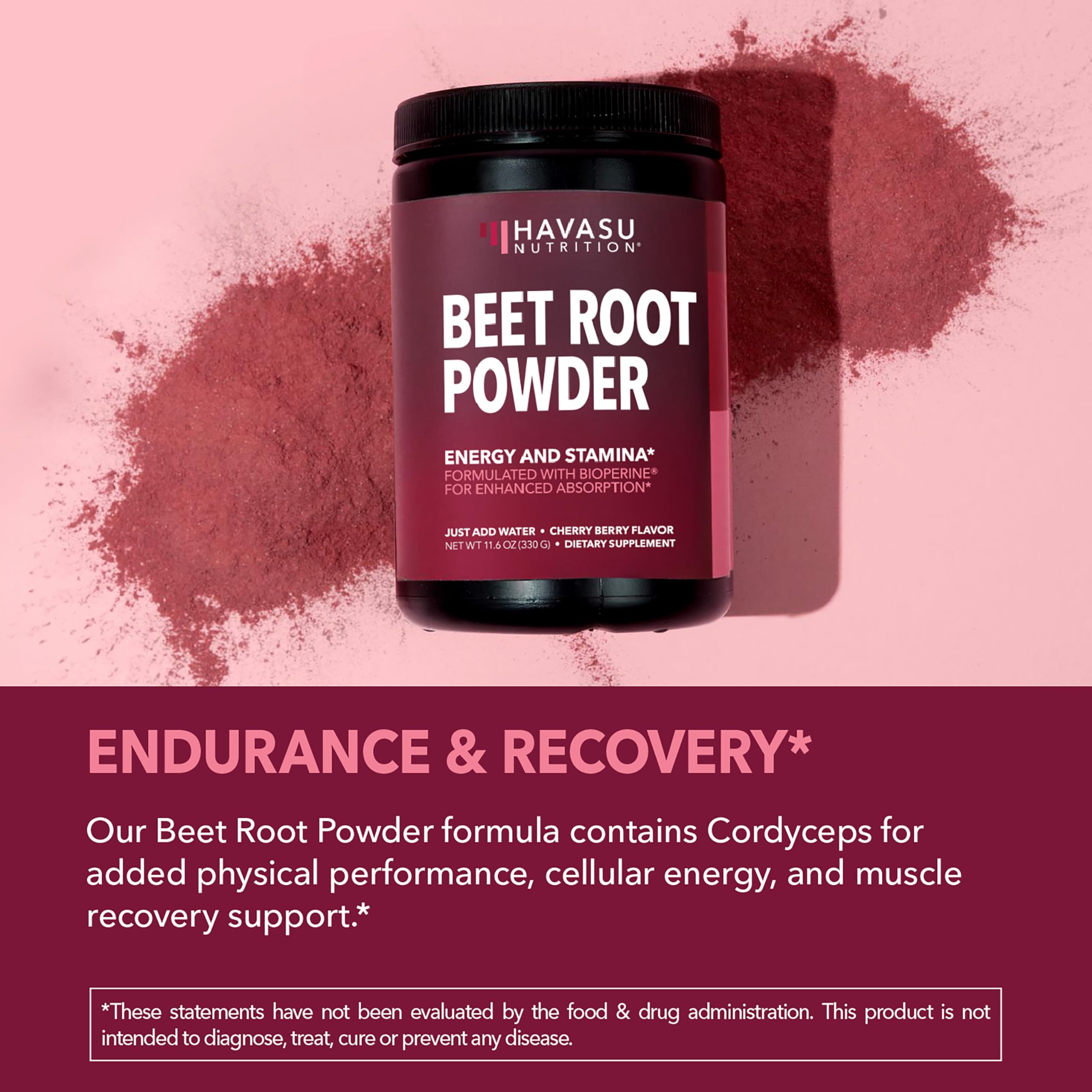 HAVASU NUTRITION L-Arginine Organic Beet Root Powder mixed in a smoothie