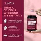 HAVASU NUTRITION L-Arginine Organic Beet Root Powder with fresh fruits