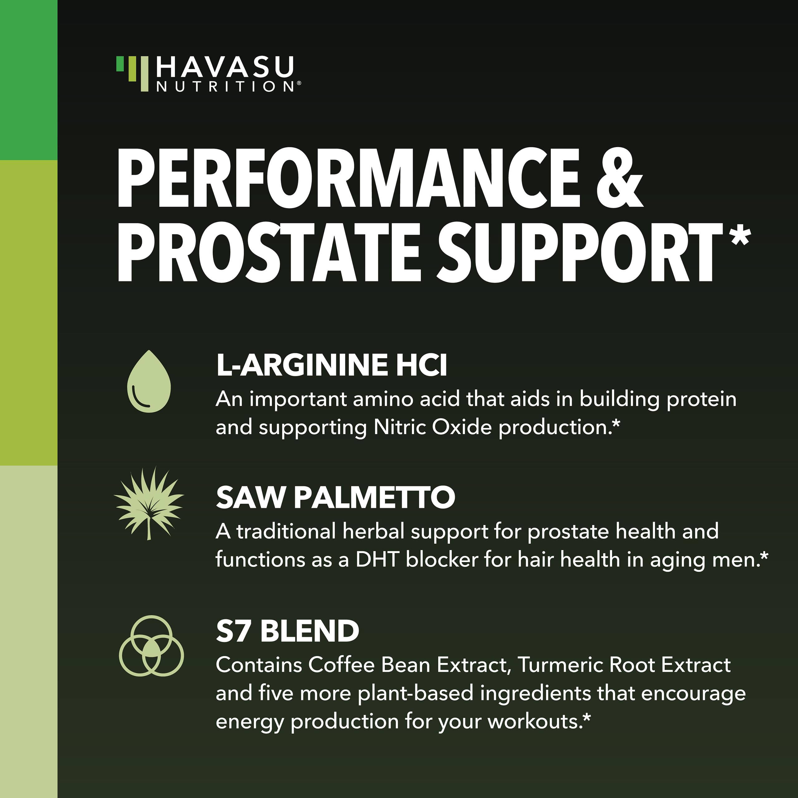 HAVASU NUTRITION L-Arginine Prostate Health Support bottle with capsules