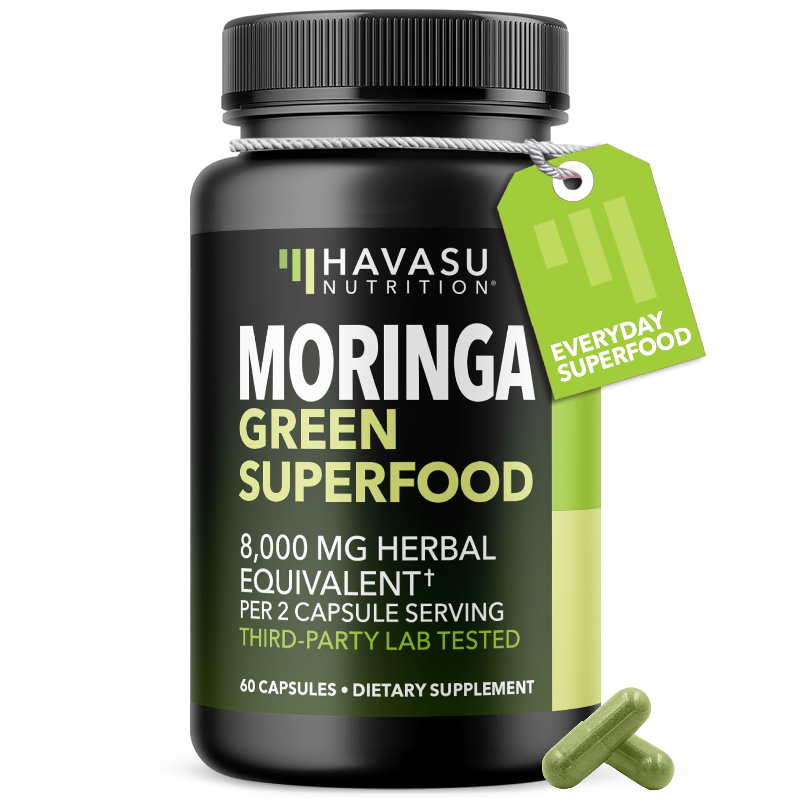 HAVASU NUTRITION Moringa Leaf Extract Capsules 800mg bottle front view