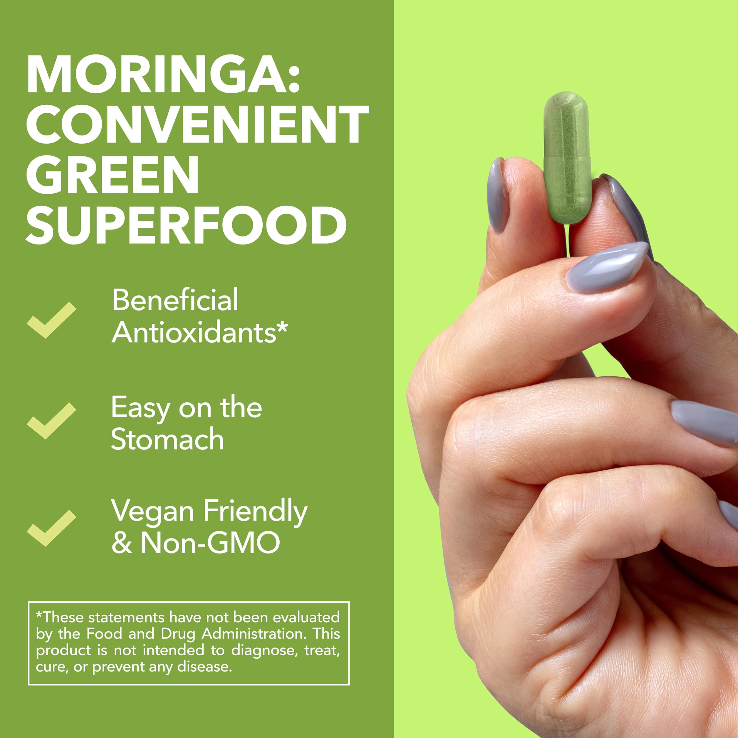 HAVASU NUTRITION Moringa Leaf Extract Capsules bottle with cap open
