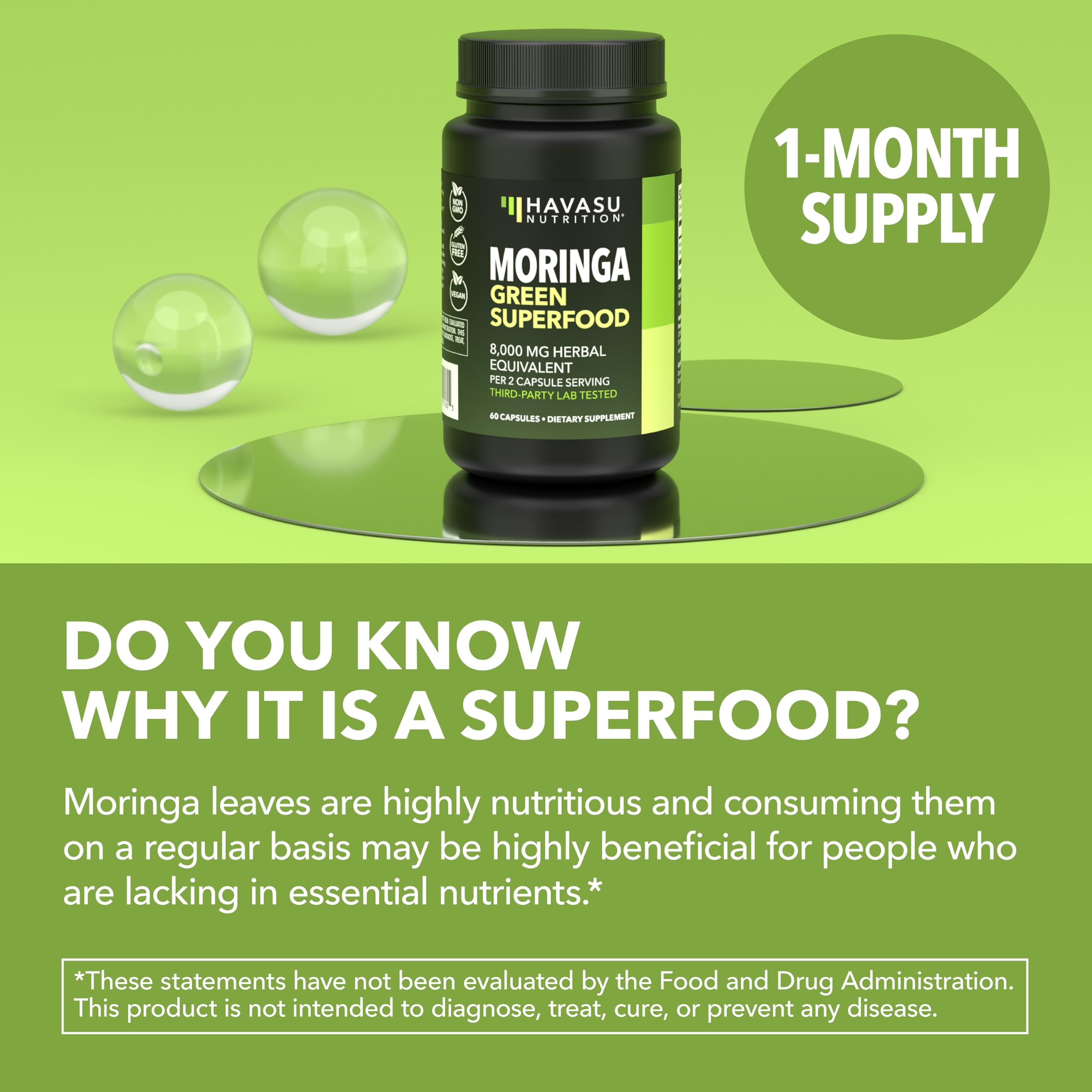 HAVASU NUTRITION Moringa Leaf Extract Capsules in a lifestyle setting