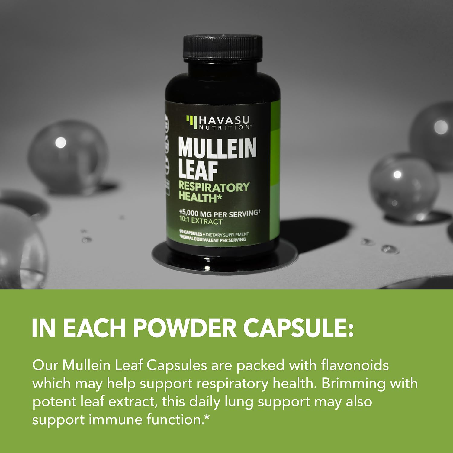 HAVASU NUTRITION Mullein Leaf Capsules back view