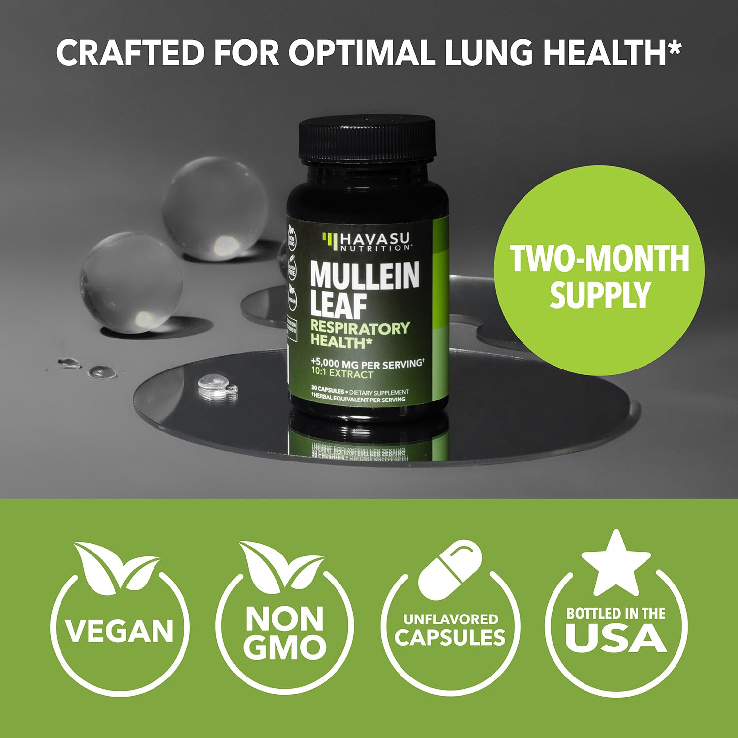 HAVASU NUTRITION Mullein Leaf Capsules with herbal ingredients