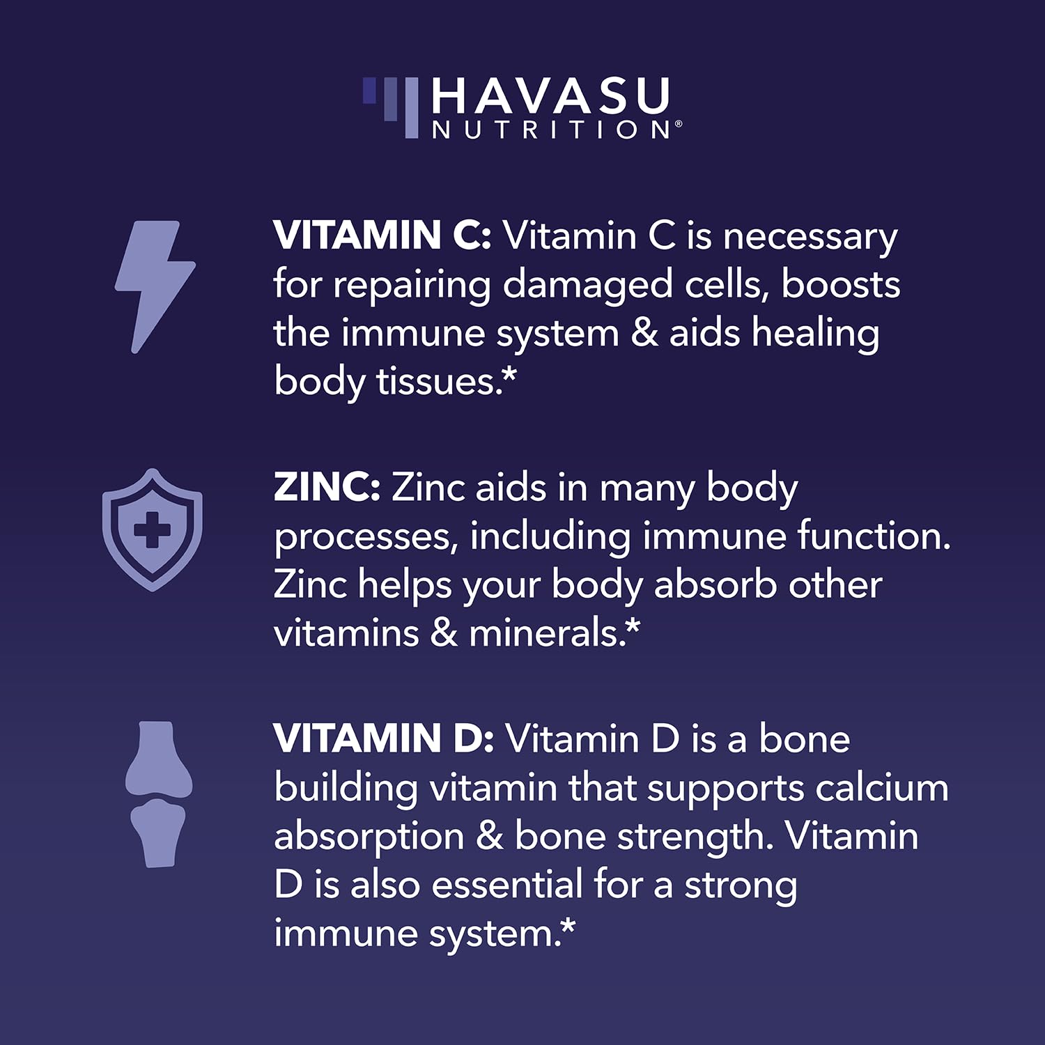 HAVASU NUTRITION multivitamin gummies ingredients list