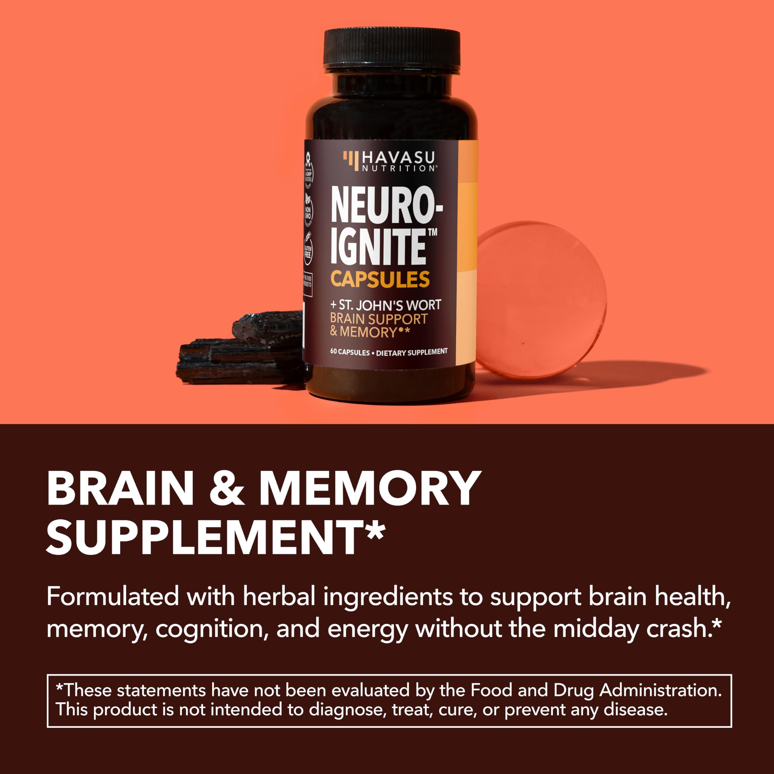 HAVASU NUTRITION NeuroIGNITE Bacopa Monnieri capsules label close-up