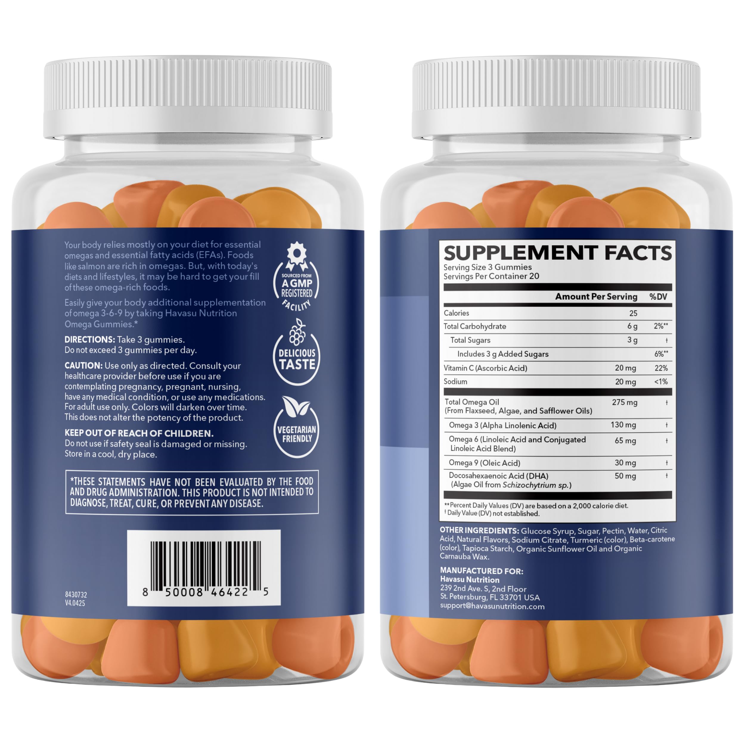 HAVASU NUTRITION Omega 3-6-9 Gummies with citrus fruits