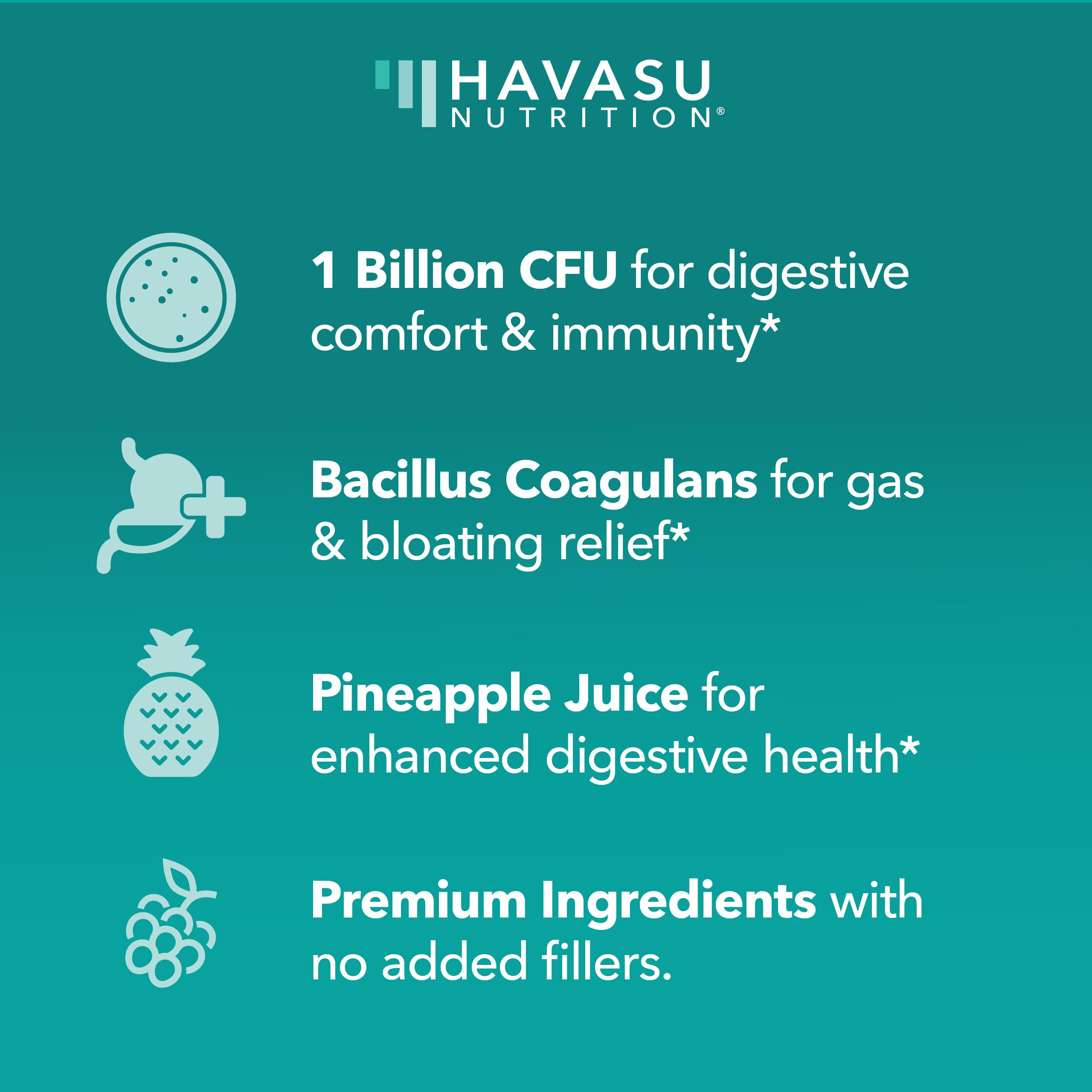HAVASU NUTRITION Probiotic Gummies on a kitchen counter