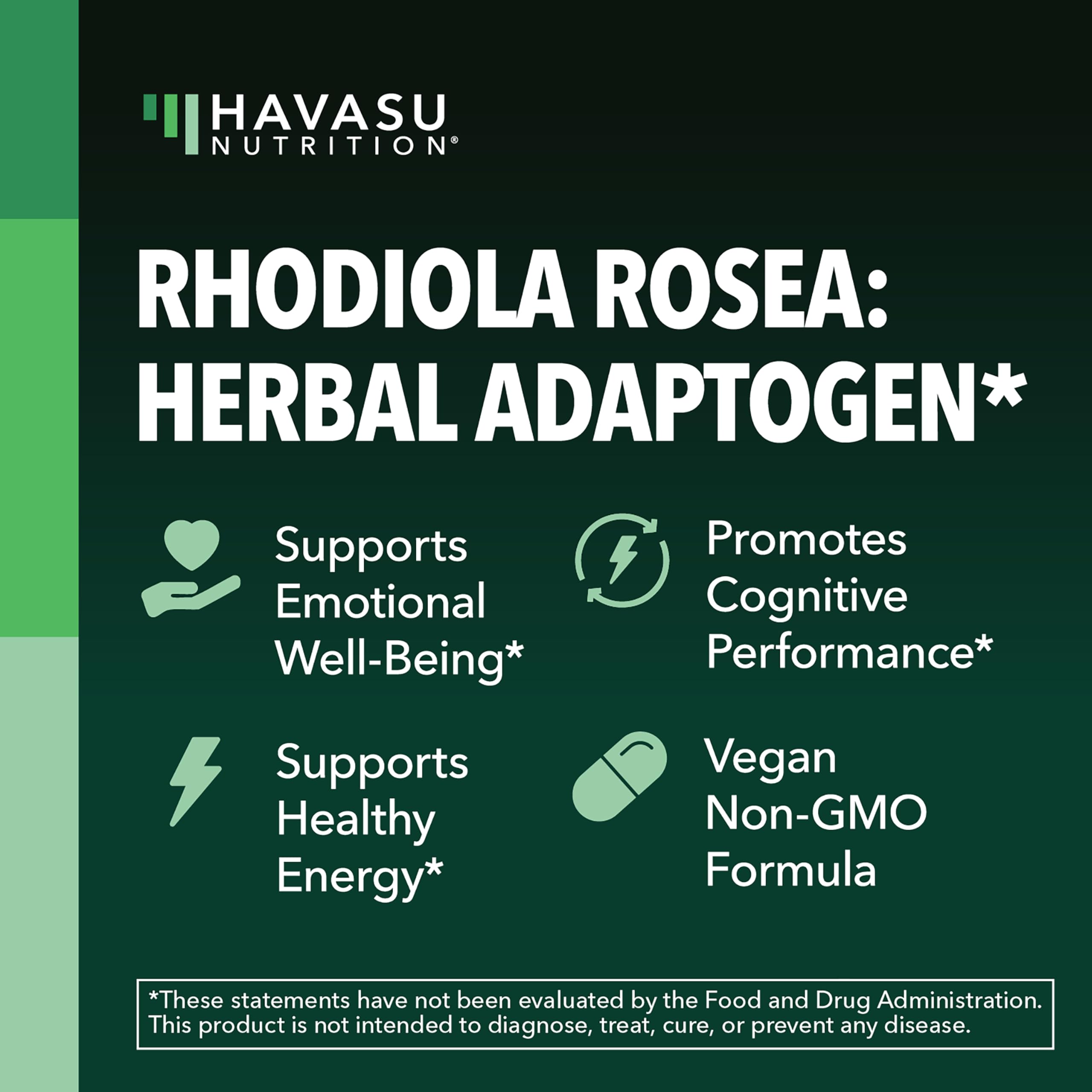 HAVASU NUTRITION Rhodiola Rosea Extract 375mg capsules with packaging