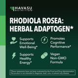 HAVASU NUTRITION Rhodiola Rosea Extract 375mg capsules with packaging