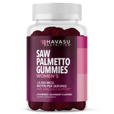 HAVASU NUTRITION Saw Palmetto Gummies front view with raspberry flavour