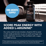 HAVASU NUTRITION Saw Palmetto & L-Arginine supplement on a wooden table