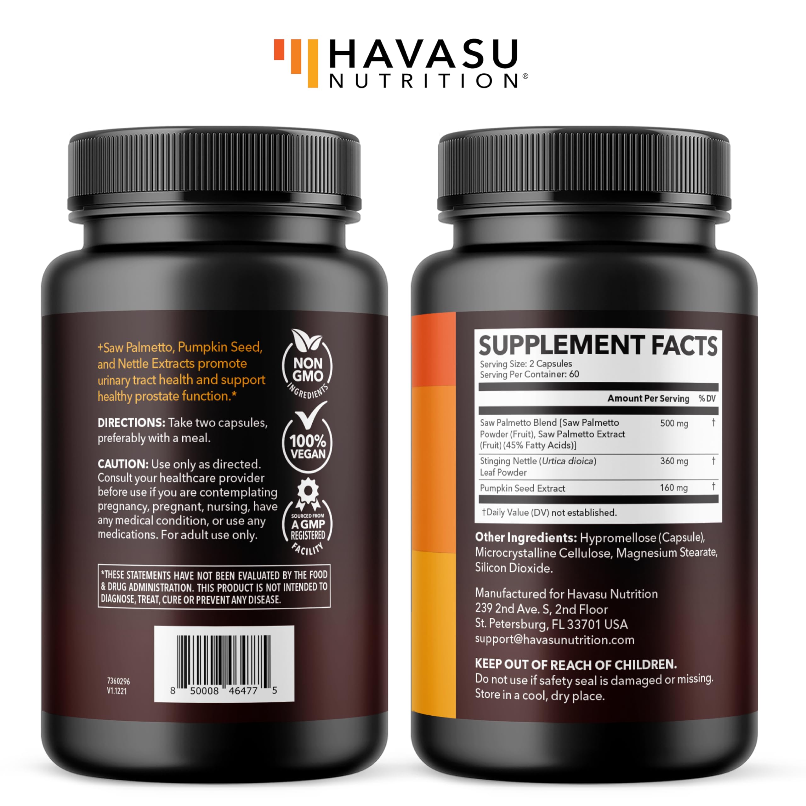 HAVASU NUTRITION Saw Palmetto Prostate Support capsules with natural ingredients