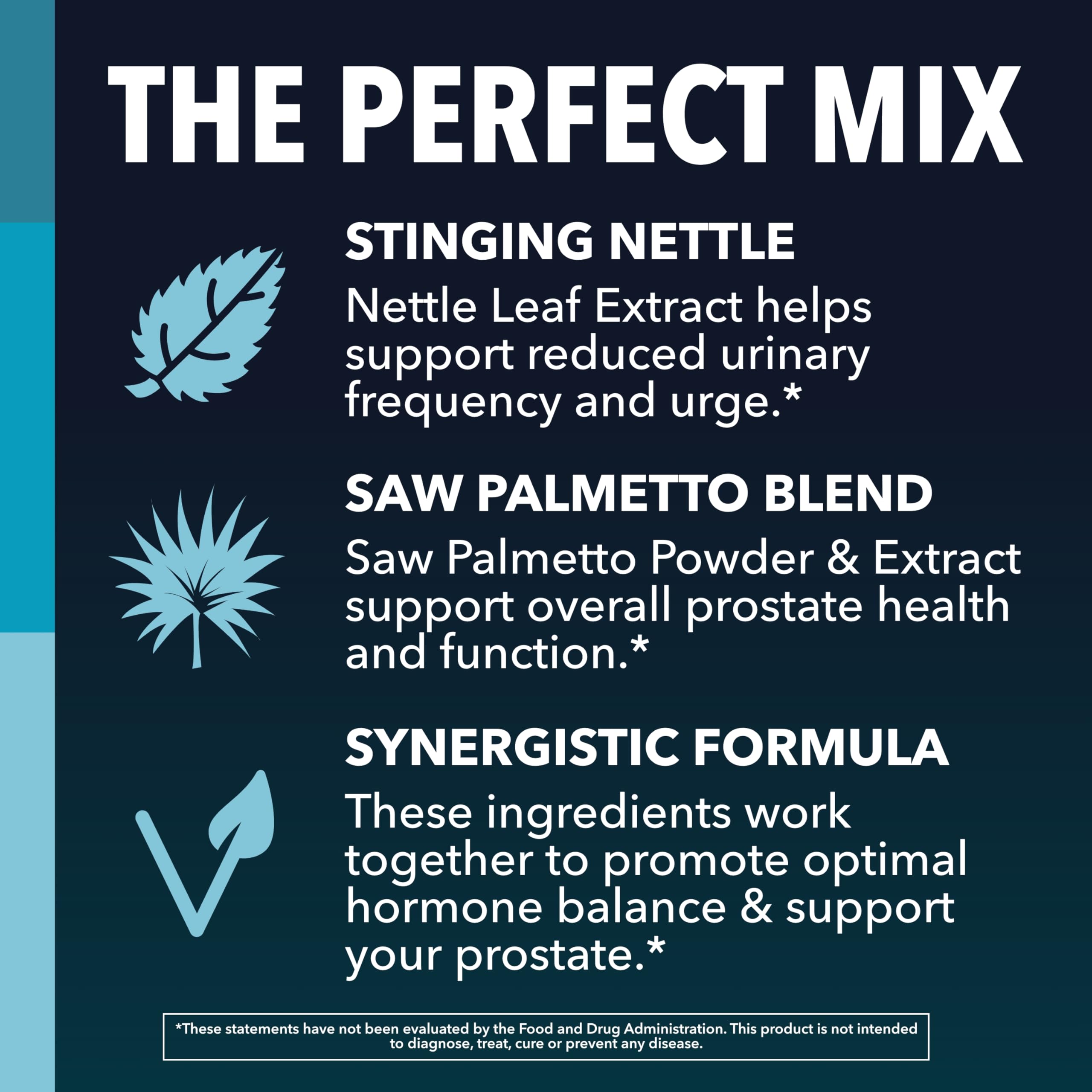 HAVASU NUTRITION Saw Palmetto with Stinging Nettle capsules back view