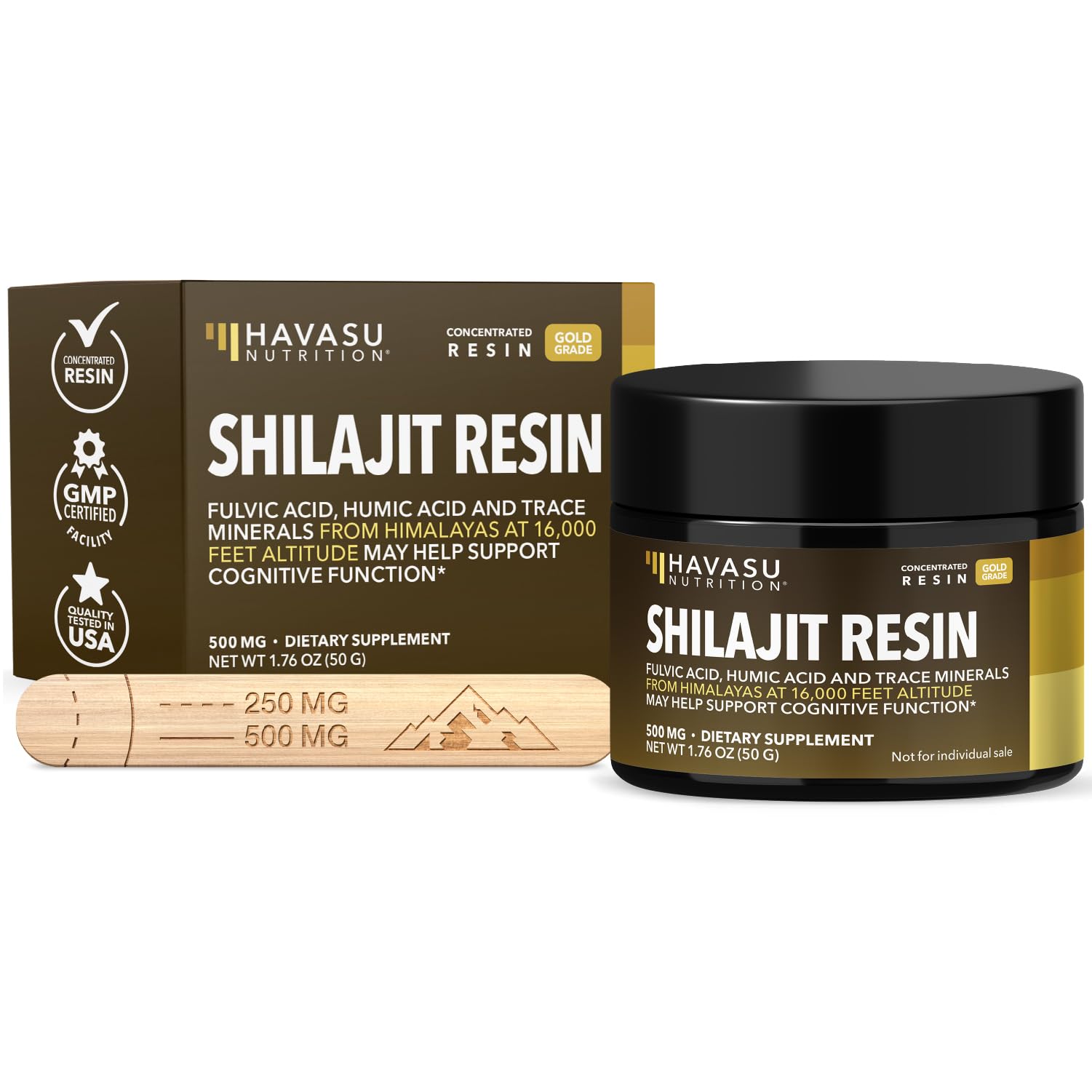 HAVASU NUTRITION Shilajit Resin 500mg front view