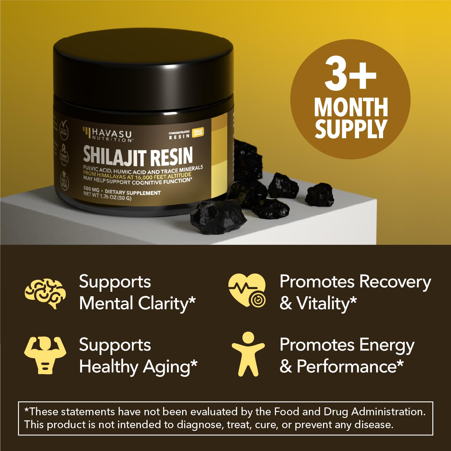 HAVASU NUTRITION Shilajit Resin packaging side view