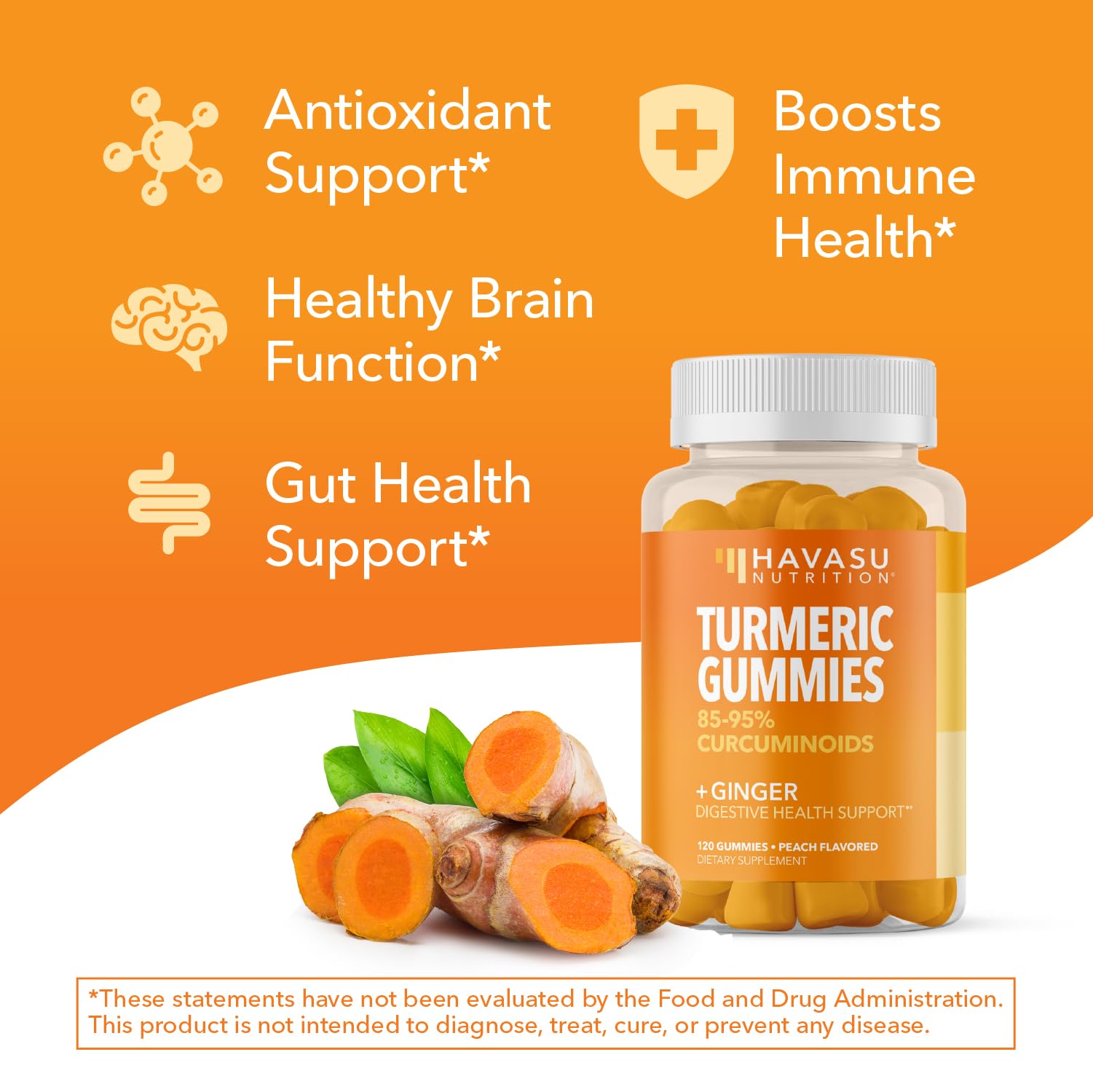 HAVASU NUTRITION Turmeric & Ginger Gummies nutritional information