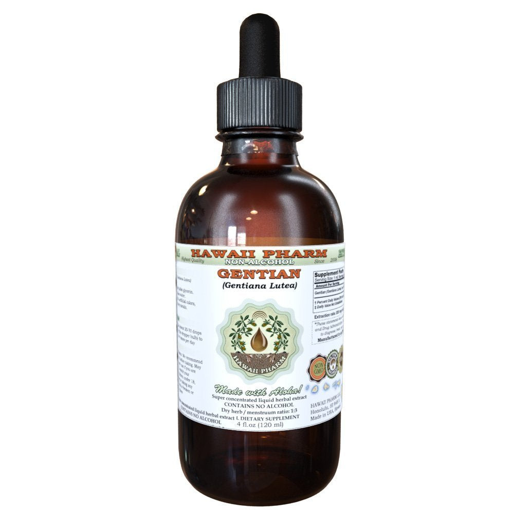 Hawaii Pharm Gentian Alcohol-FREE Liquid Extract bottle front view