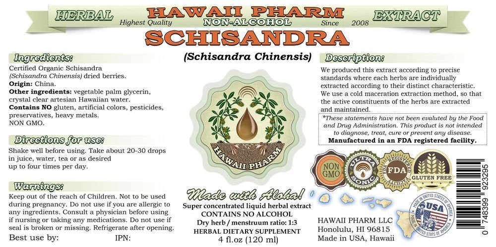 Hawaii Pharm Schisandra Liquid Extract 136g bottle with label