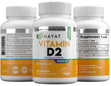 HAYAT Plant-Based Vitamin D2 32g displayed with natural ingredients