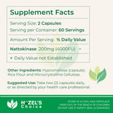 HAZEL'S Choice Nattokinase 4000 FU capsules bottle on table