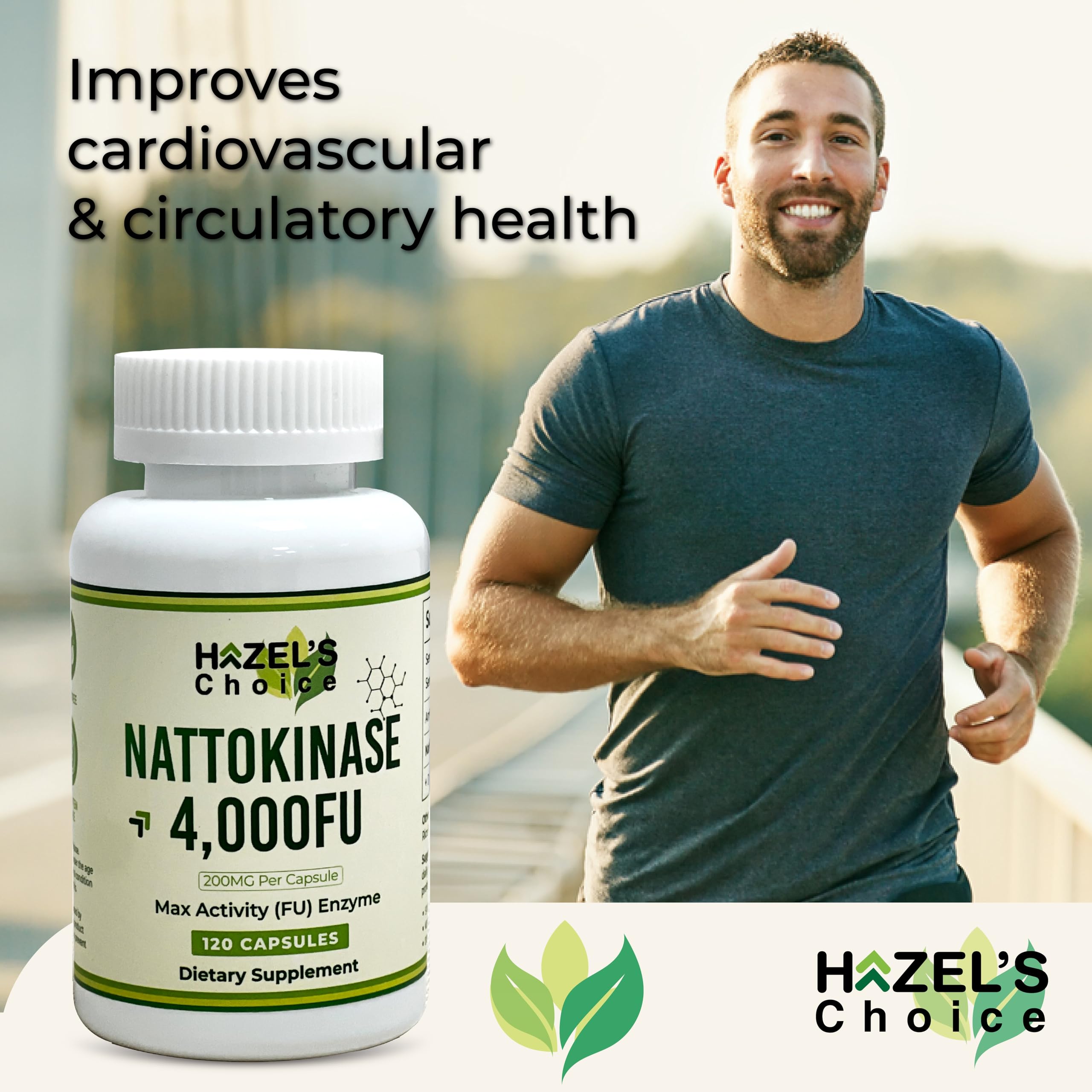 HAZEL'S Choice Nattokinase 4000 FU capsules in hand