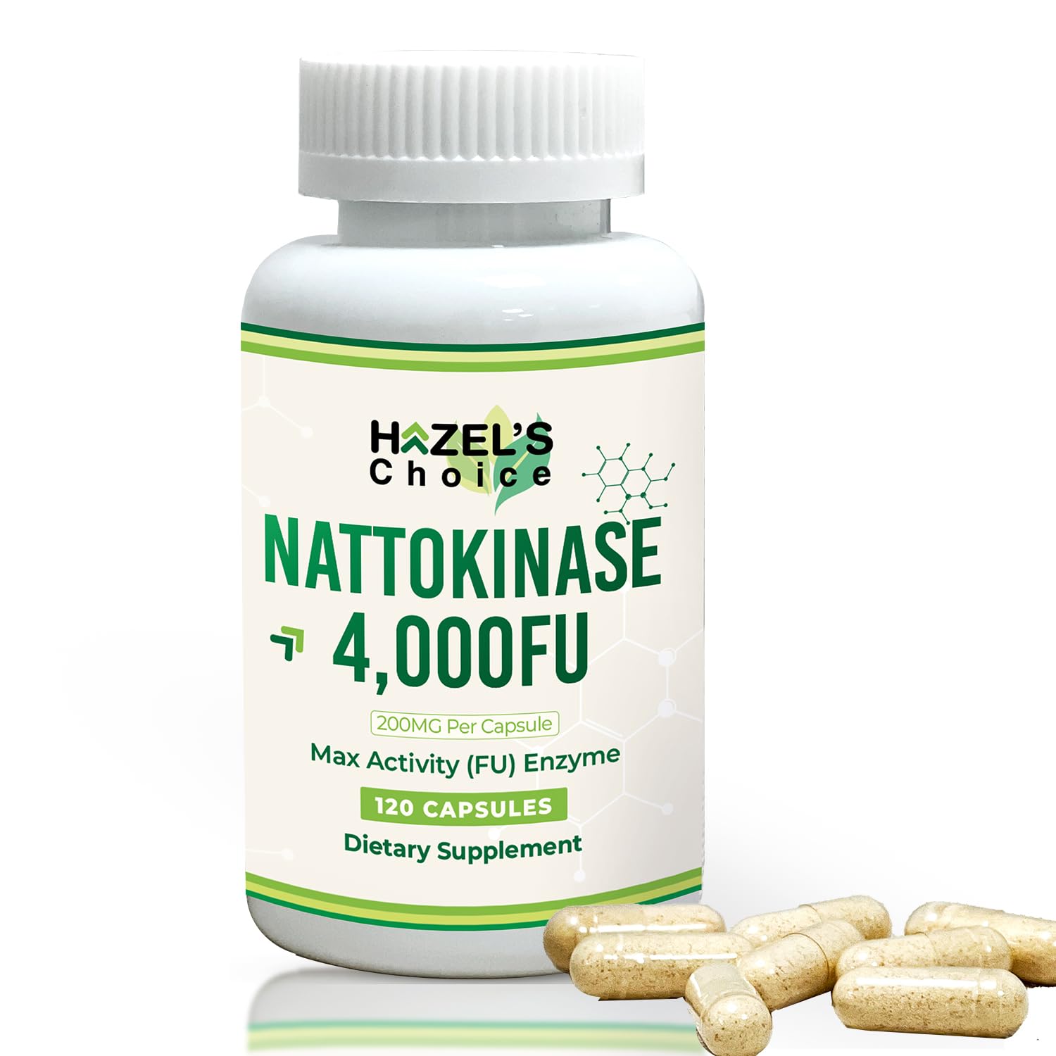 HAZEL'S Choice Nattokinase 4000 FU capsules side view