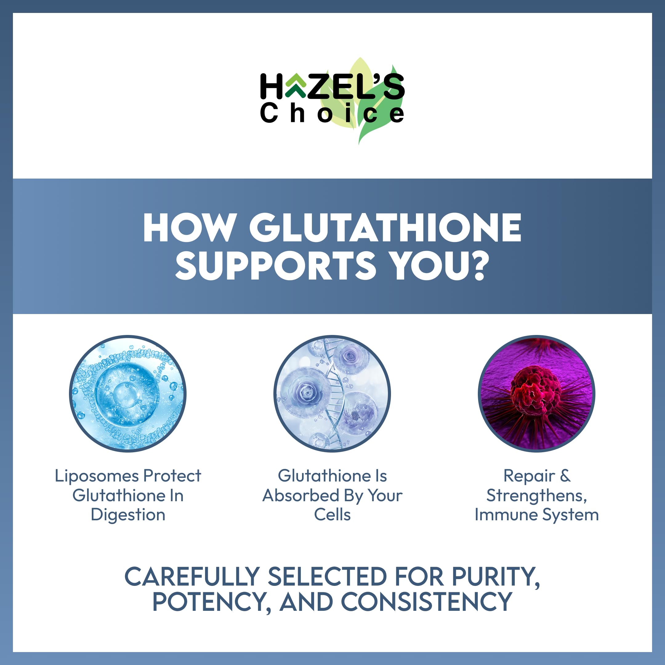 HAZEL'S Choice Organic Glutathione Soft Gel bottle with a gold cap
