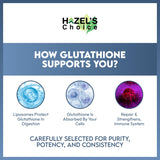 HAZEL'S Choice Organic Glutathione Soft Gel bottle with a gold cap