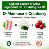 HCL HERBAL CODE LABS Cranberry D-Mannose Supplement back label