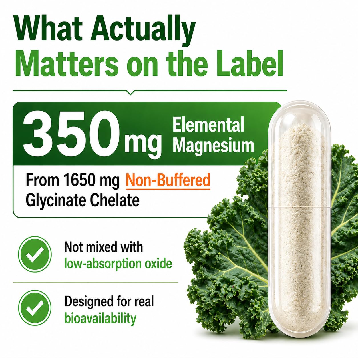HCL HERBAL CODE LABS Magnesium Glycinate Capsules label close-up