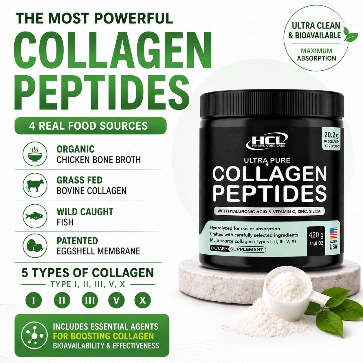 HCL HERBAL CODE LABS Multi Collagen Protein Powder packaging